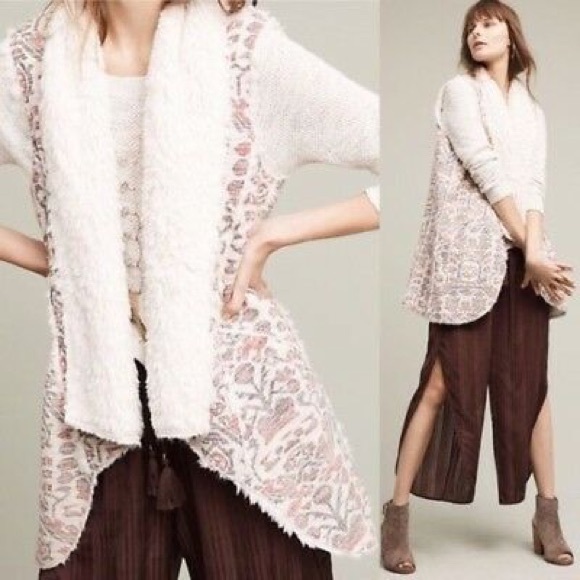 Anthropologie Hei Hei Jaquard Sherpa Pattern Vest - Picture 5 of 5